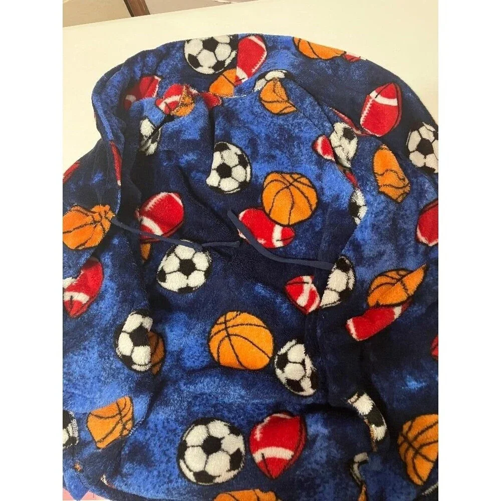 Cherokee Kids Blue Fleece Bath Robe Size S‎ Basketball Football Soccer